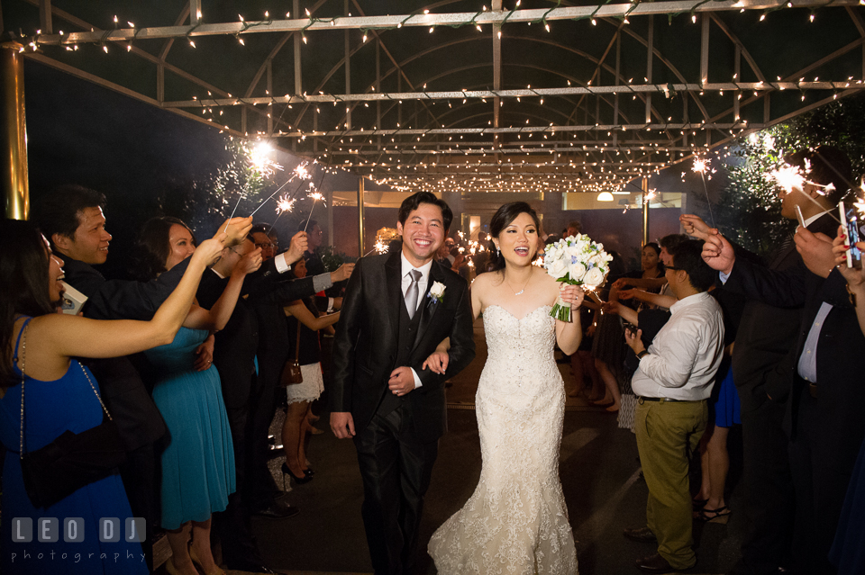 Hidden Creek Country Club Bride and Groom's grand exit with sparklers photo by Leo Dj Photography