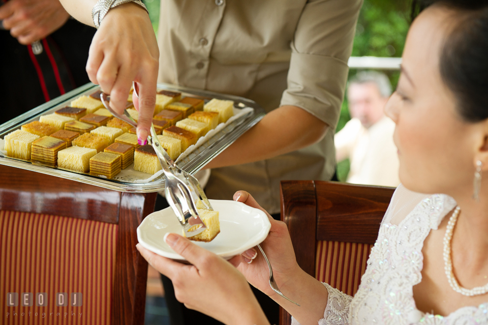 Lapis Legit and Bika Ambon served during a German wedding reception. Landgrafen Restaurant, Jena, Germany, wedding reception and ceremony photo, by wedding photographers of Leo Dj Photography. http://leodjphoto.com