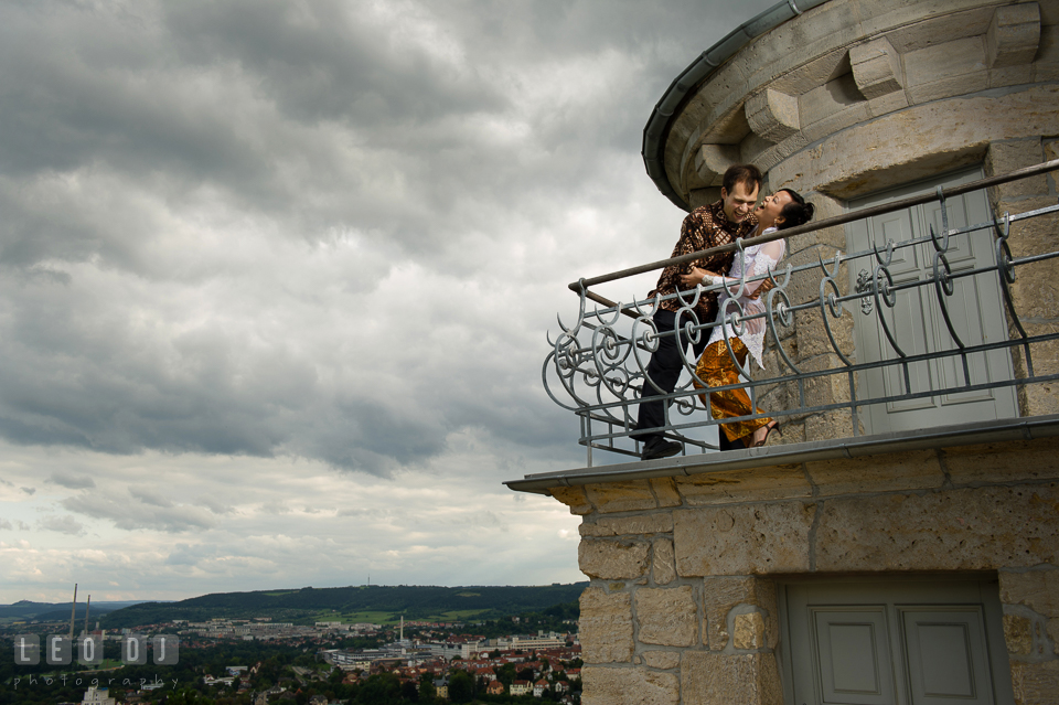 Happy moments between the Bride and Groom before their dinner reception. Landgrafen Restaurant, Jena, Germany, wedding reception and ceremony photo, by wedding photographers of Leo Dj Photography. http://leodjphoto.com