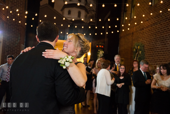 Mother of Groom and Son dance. Historic Inns of Annapolis, Governor Calvert House wedding Maryland, by wedding photographers of Leo Dj Photography. http://leodjphoto.com