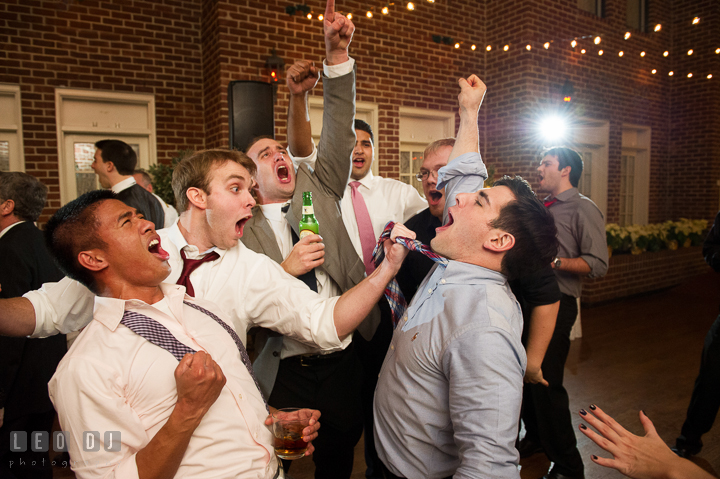 Guests singing their hearts out. Historic Inns of Annapolis, Governor Calvert House wedding Maryland, by wedding photographers of Leo Dj Photography. http://leodjphoto.com