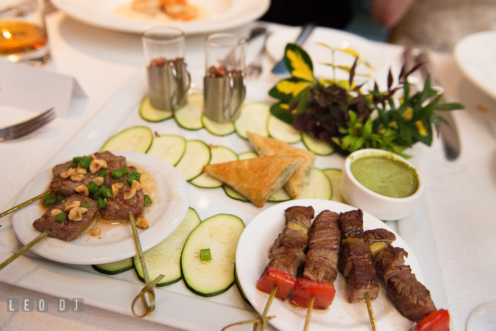 Appetizer selections. Falls Church Virginia 2941 Restaurant wedding reception photo, by wedding photographers of Leo Dj Photography. http://leodjphoto.com