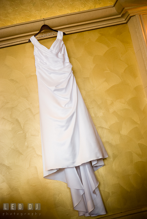 Bride's wedding dress. The Ballroom at The Chesapeake Inn wedding ceremony photos, Chesapeake City, Maryland by photographers of Leo Dj Photography.