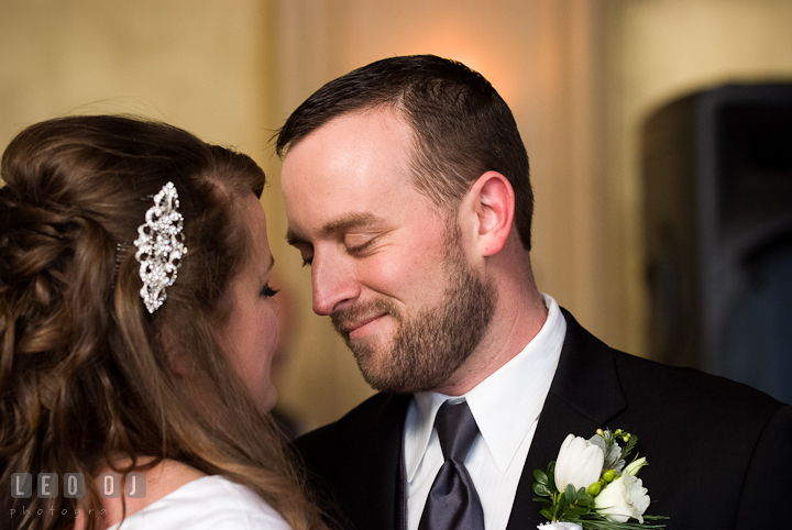 Bride and Groom performing first dance. The Ballroom at The Chesapeake Inn wedding reception photos, Chesapeake City, Maryland by photographers of Leo Dj Photography.