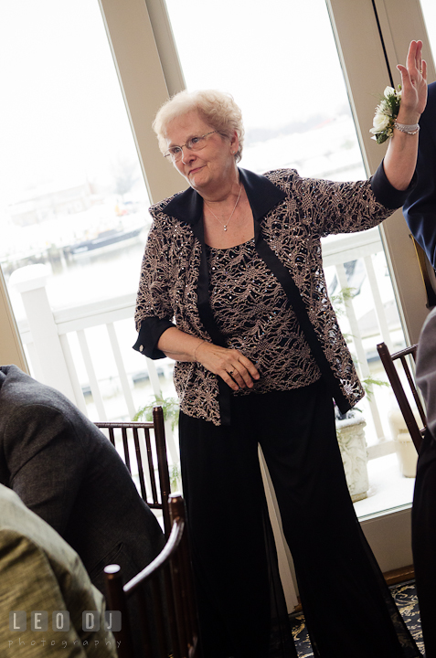 Grandmother dancing to Crank That by Soulja Boy. The Ballroom at The Chesapeake Inn wedding reception photos, Chesapeake City, Maryland by photographers of Leo Dj Photography.