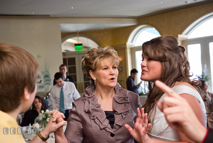 Mother of the Bride and her daughter singing along. The Ballroom at The Chesapeake Inn wedding reception photos, Chesapeake City, Maryland by photographers of Leo Dj Photography.