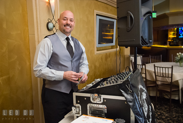 DJ Rich Buchanan with his equipments. The Ballroom at The Chesapeake Inn wedding reception photos, Chesapeake City, Maryland by photographers of Leo Dj Photography.