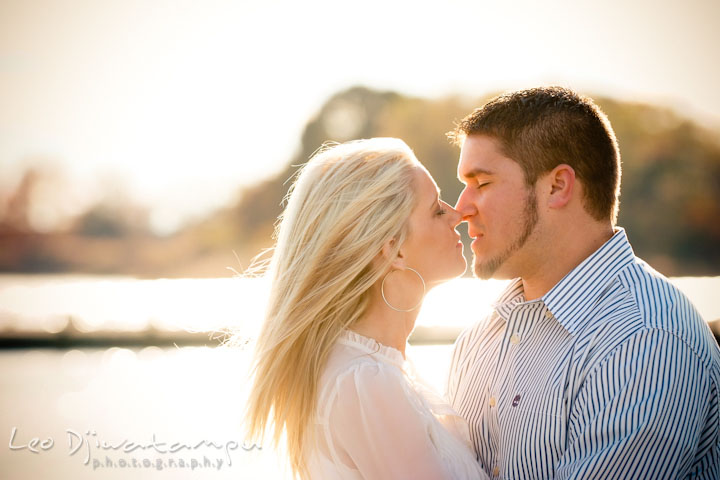 Fiancé and his fiancée almost kissed. Stevensville, Kent Island, Maryland, Pre-Wedding Engagement Photographer, Leo Dj Photography