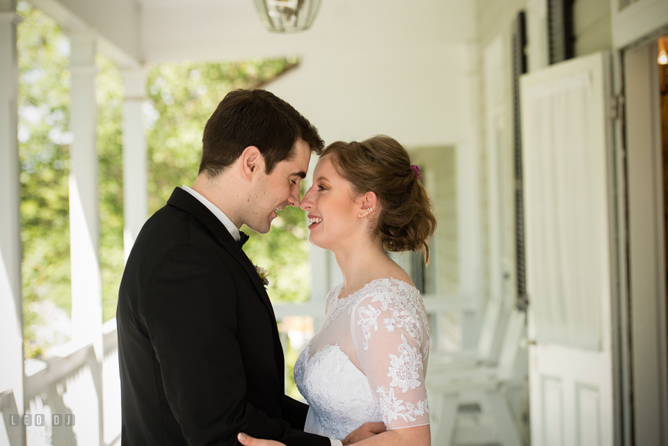 Kent Manor Inn Maryland Groom first look with Bride photo by Leo Dj Photography