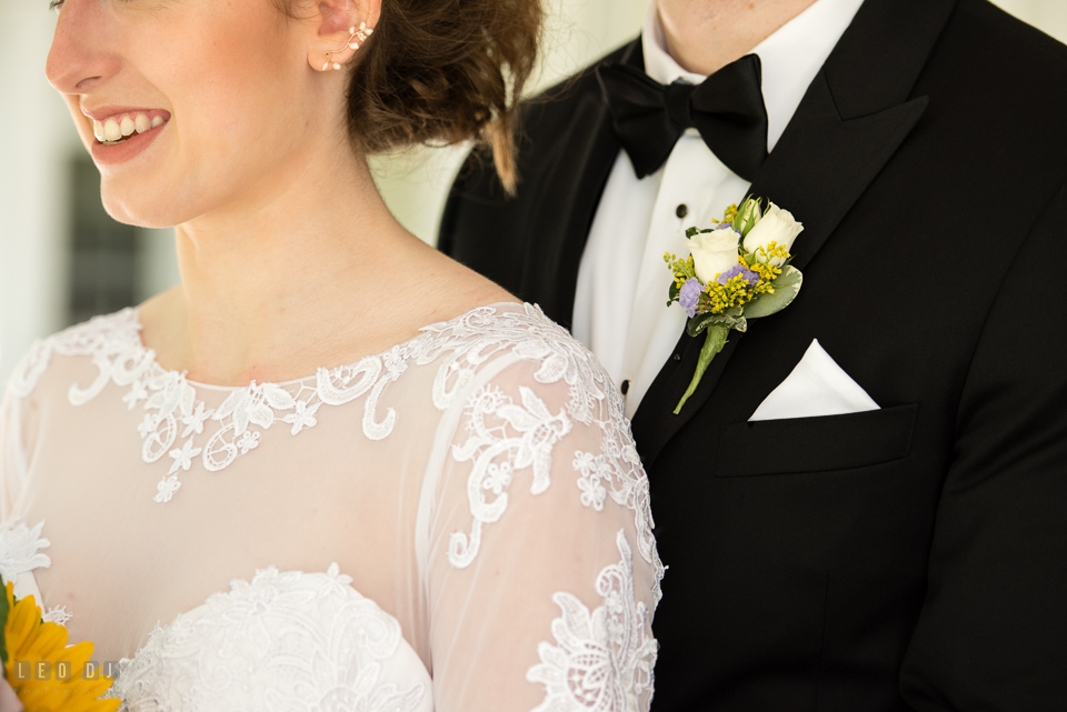 Kent Manor Inn Maryland Groom wearing boutonniere by florist Fleur De Lis photo by Leo Dj Photography