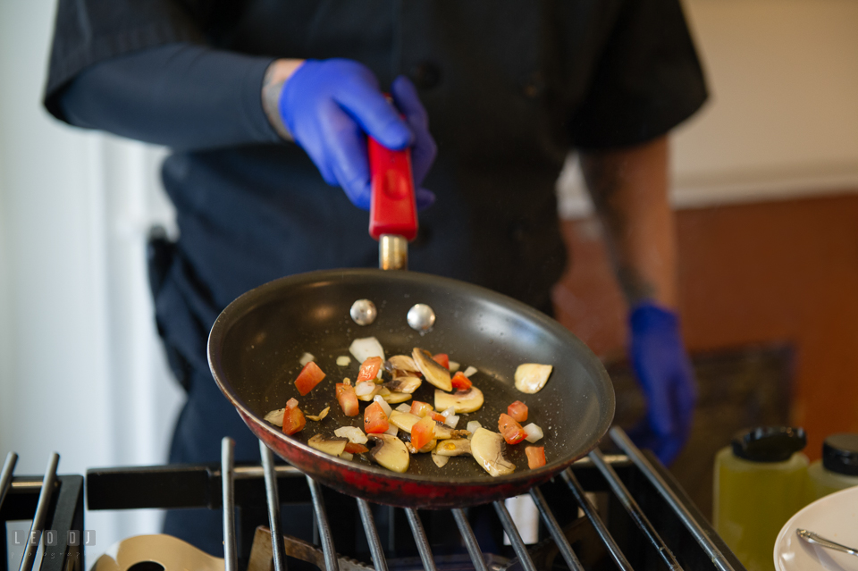 Kent Manor Inn Maryland venue catering cooking at food station photo by Leo Dj Photography