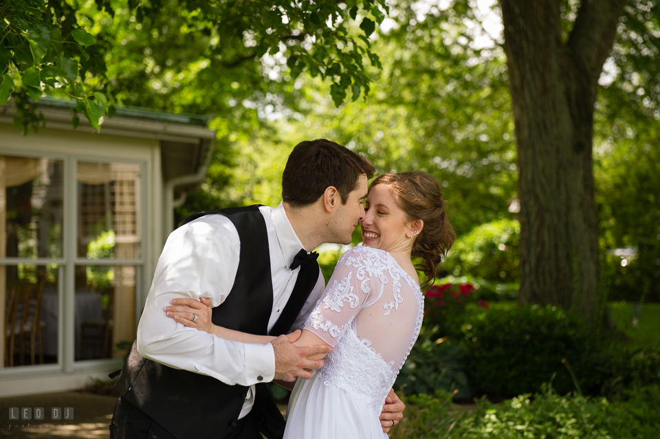 Kent Island Maryland wedding Groom teasing Bride photo by Leo Dj Photography