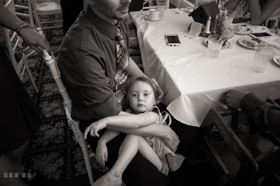 Kent Manor Inn wedding guest little girl playing with father photo by Leo Dj Photography