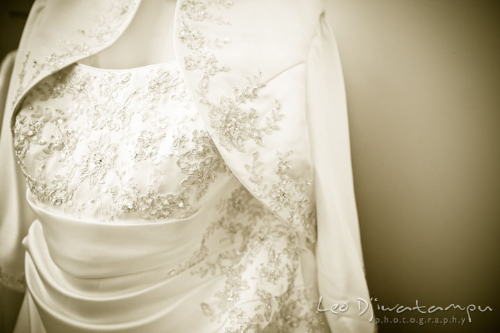 Bride's wedding dress detail. Prospect Bay Country Club Grasonville MD Wedding Photographer by Leo Dj Photography