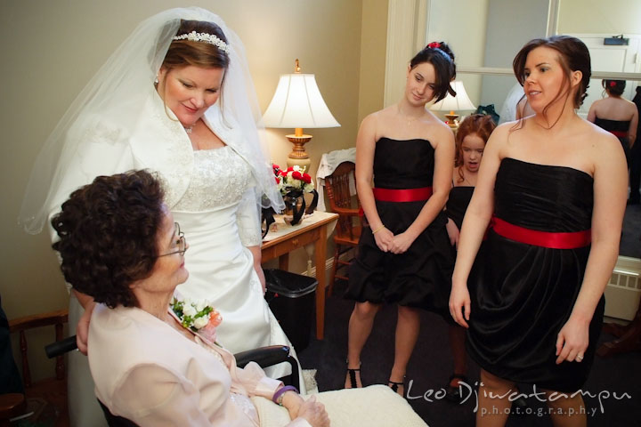 Bride smiling and talking to her mother. Prospect Bay Country Club Grasonville MD Wedding Photographer by Leo Dj Photography