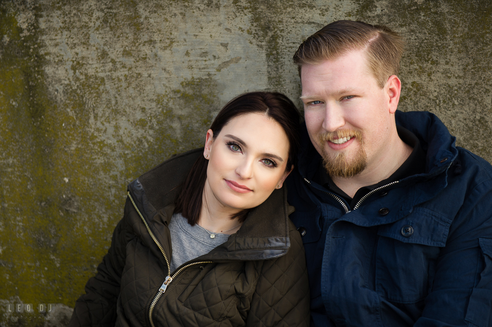 Jonas Green Park Annapolis Maryland engaged girl posing with fiance photo by Leo Dj Photography.