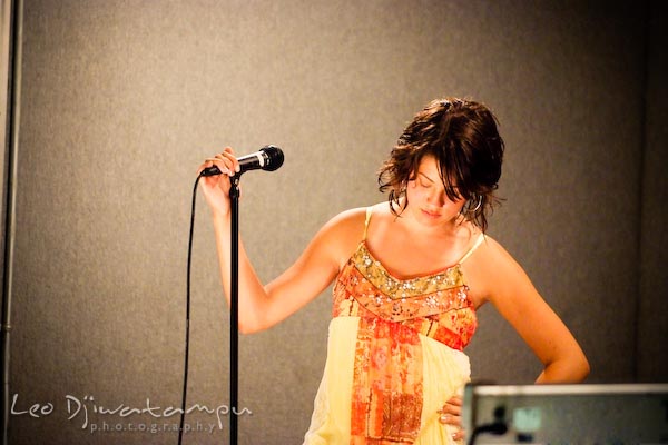 BTV harmony vocalist with microphone. Beyond the Veil music band members concert photography maryland virginia washington dc photographer