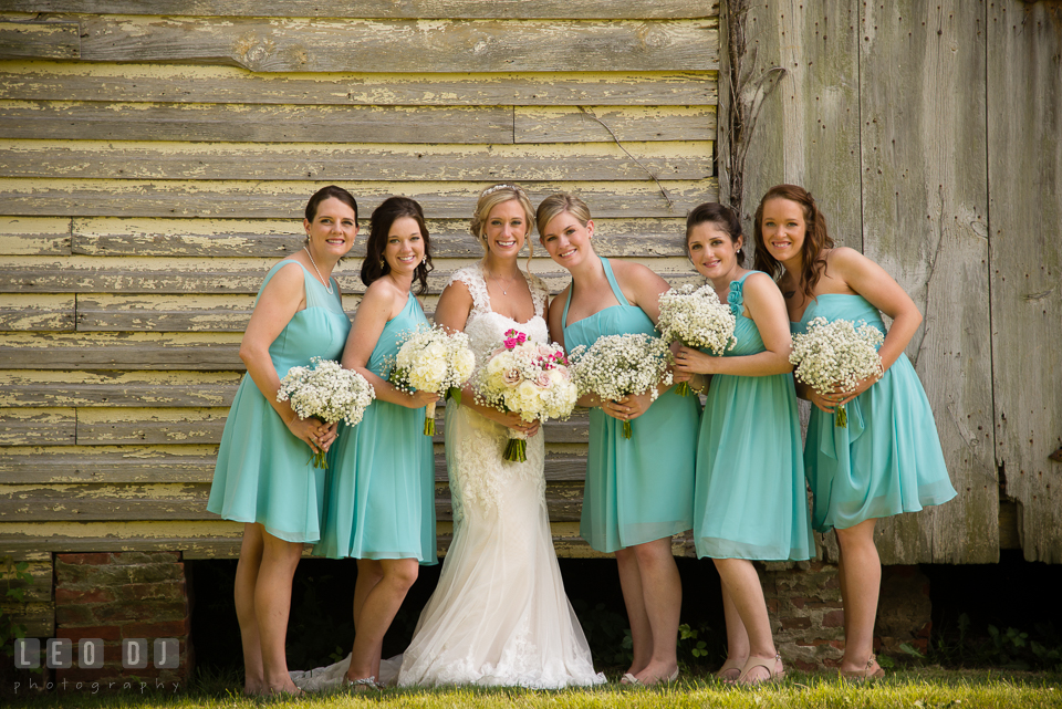 The Oaks Waterfront Inn Bride posing with Maid of Honor and Bridesmaids photo by Leo Dj Photography