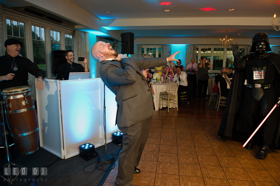 The Oaks Waterfront Inn Darth Vader choking Groom from a distance photo by Leo Dj Photography