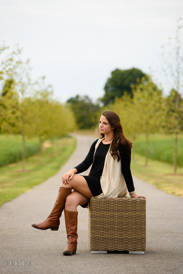 McDonogh High School Maryland senior girl sitting on stool photo by Leo Dj Photography.