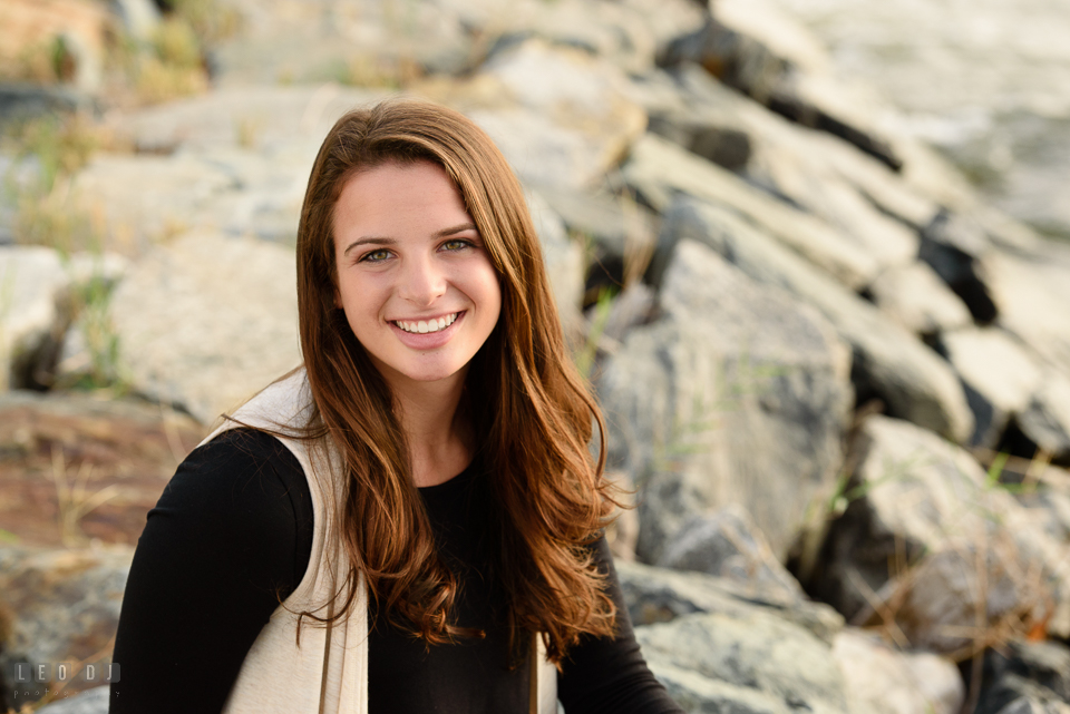 McDonogh High School Maryland senior beautiful girl portrait at Chesapeake Bay photo by Leo Dj Photography.