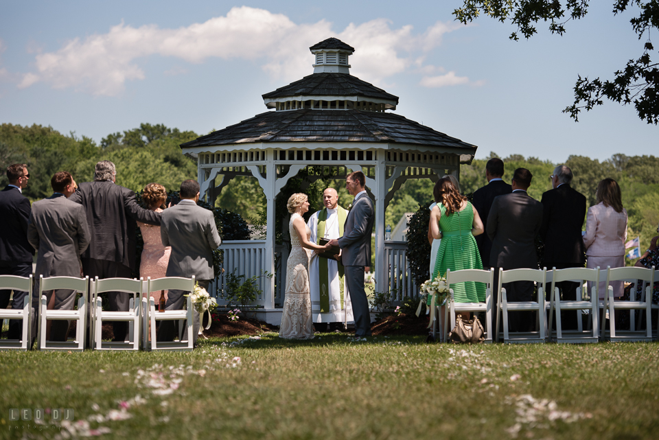 Kent Manor Inn outdoor wedding ceremony by the gazebo photo by Leo Dj Photography