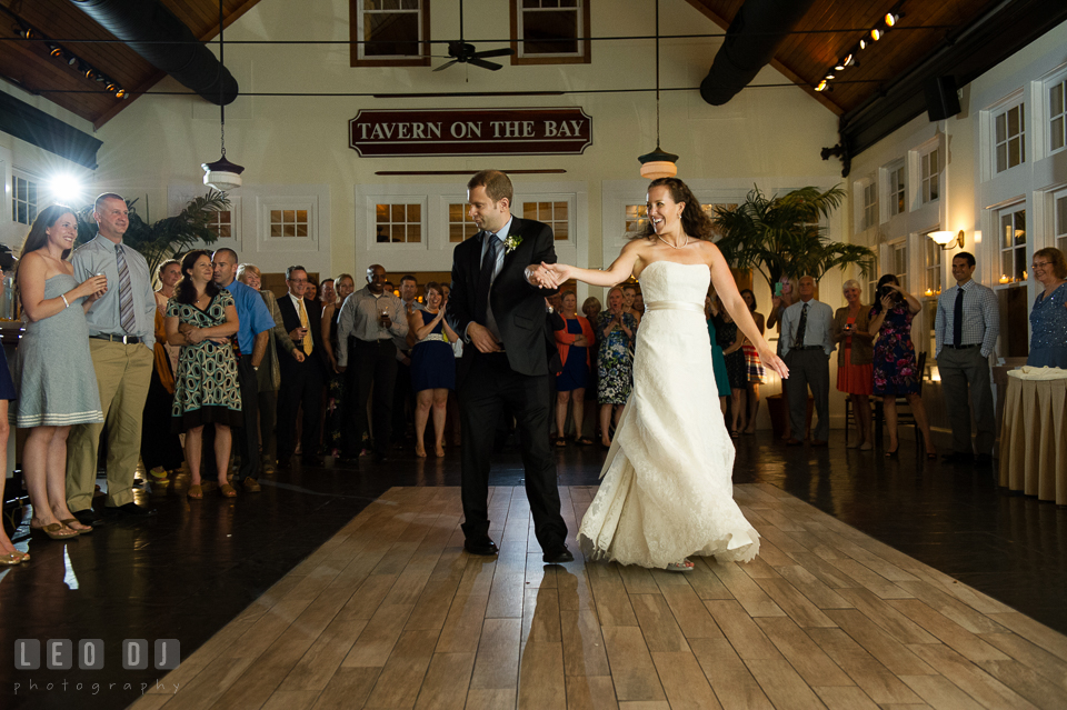 Bride and Groom's first dance. Kent Island Maryland Chesapeake Bay Beach Club wedding photo, by wedding photographers of Leo Dj Photography. http://leodjphoto.com