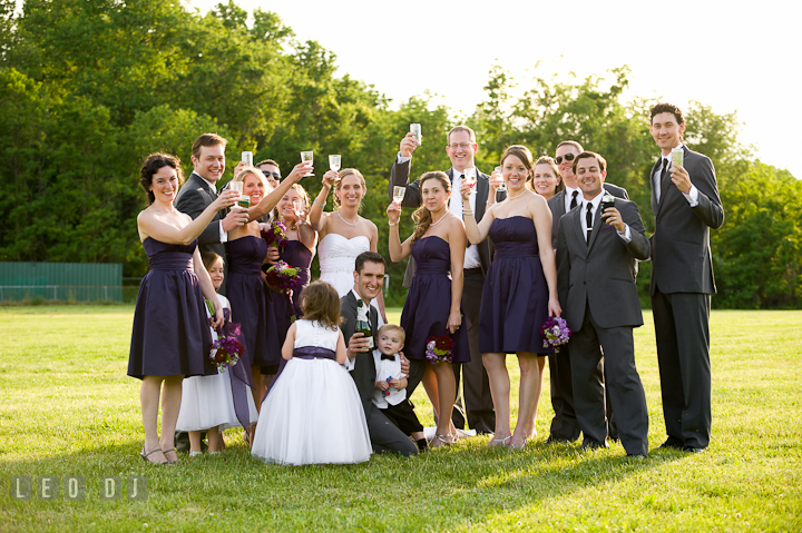 Toast from the wedding party for the newlywed couple. St Andrews United Methodist wedding photos at Annapolis, Eastern Shore, Maryland by photographers of Leo Dj Photography.