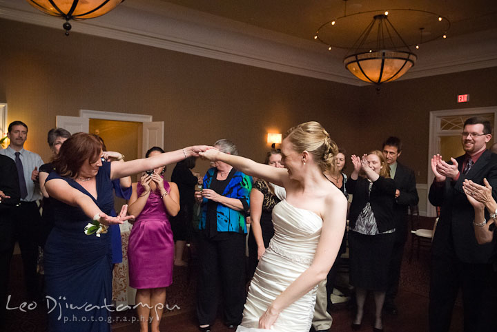 Bride dancing together with her mom. The Tidewater Inn Wedding, Easton Maryland, reception photo coverage of Kelsey and Jonnie by wedding photographers of Leo Dj Photography.