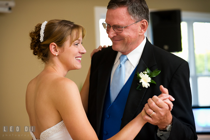 Father of the Bride and daughter dance. Riverhouse Pavilion wedding photos at Easton, Eastern Shore, Maryland by photographers of Leo Dj Photography. http://leodjphoto.com