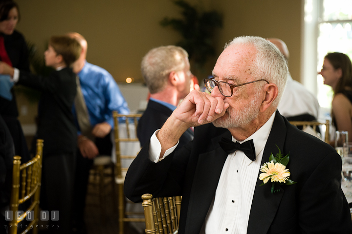 Father of the Groom emotional seeing Mother and son dance. Riverhouse Pavilion wedding photos at Easton, Eastern Shore, Maryland by photographers of Leo Dj Photography. http://leodjphoto.com