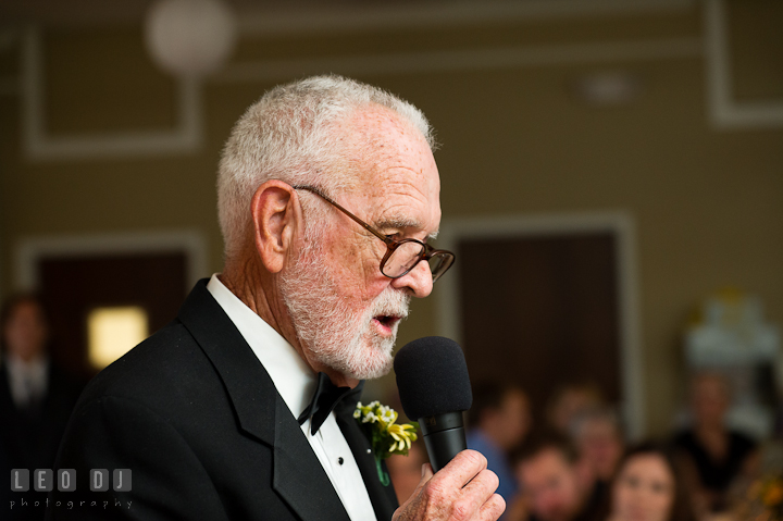 Father of Groom delivering speech. Riverhouse Pavilion wedding photos at Easton, Eastern Shore, Maryland by photographers of Leo Dj Photography. http://leodjphoto.com