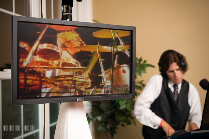 Video Jockey, VJ, Dereck Heckler from Dance Masters entertainment. Riverhouse Pavilion wedding photos at Easton, Eastern Shore, Maryland by photographers of Leo Dj Photography. http://leodjphoto.com