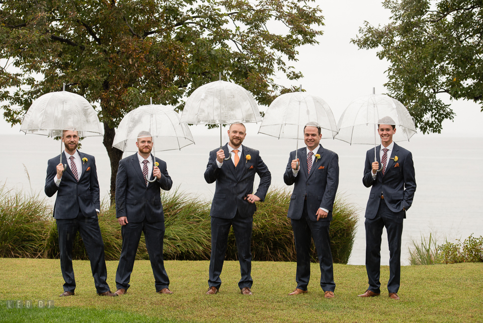 Chesapeake Bay Beach Club Groom with Best Mand and Groomsmen photo by Leo Dj Photography.