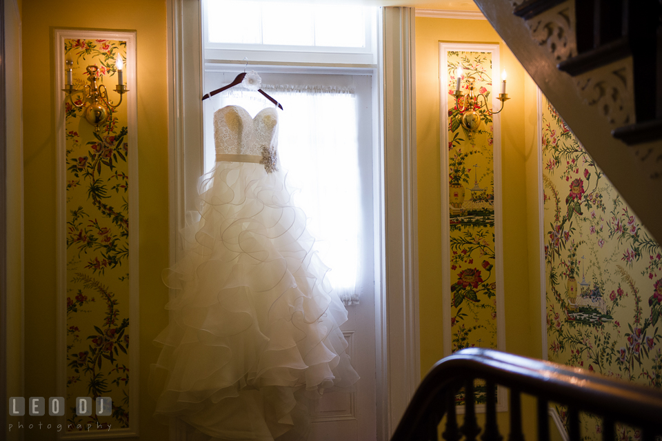 Beautiful wedding gown by Allure from Betsy Robinson's Bridal. Kent Manor Inn, Kent Island, Eastern Shore Maryland, wedding ceremony and getting ready photos, by wedding photographers of Leo Dj Photography. http://leodjphoto.com