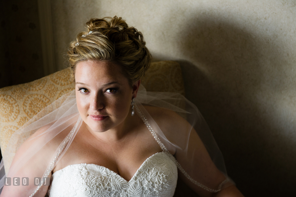 Close up beauty shot of Bride. Kent Manor Inn, Kent Island, Eastern Shore Maryland, wedding ceremony and getting ready photos, by wedding photographers of Leo Dj Photography. http://leodjphoto.com