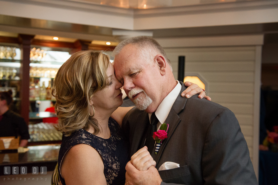 Father and mother of the bride during the anniversary dance. Kent Manor Inn, Kent Island, Eastern Shore Maryland, wedding reception and ceremony photo, by wedding photographers of Leo Dj Photography. http://leodjphoto.com