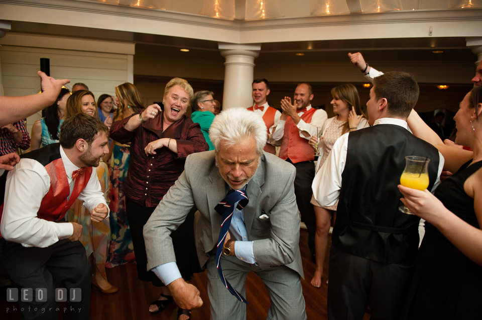 Old and young guests got carried away silly dancing. Kent Manor Inn, Kent Island, Eastern Shore Maryland, wedding reception and ceremony photo, by wedding photographers of Leo Dj Photography. http://leodjphoto.com