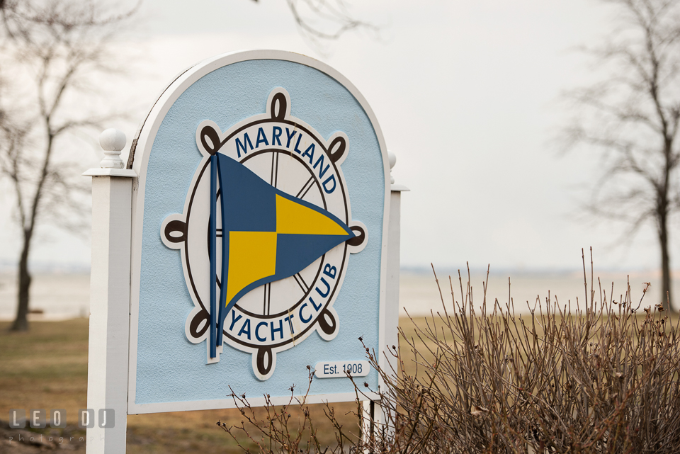 Sign post of the venue. Maryland Yacht Club wedding at Pasadena Maryland, by wedding photographers of Leo Dj Photography. http://leodjphoto.com