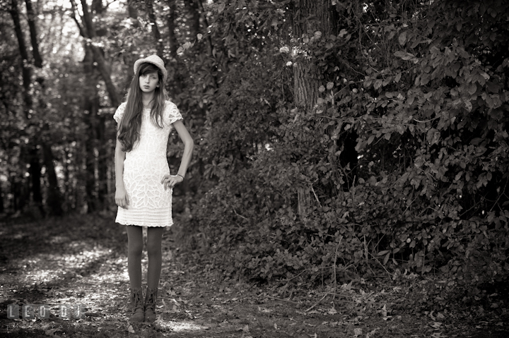 Girl standing in the woods. Eastern Shore, Maryland, High School senior portrait session by photographer Leo Dj Photography. http://leodjphoto.com