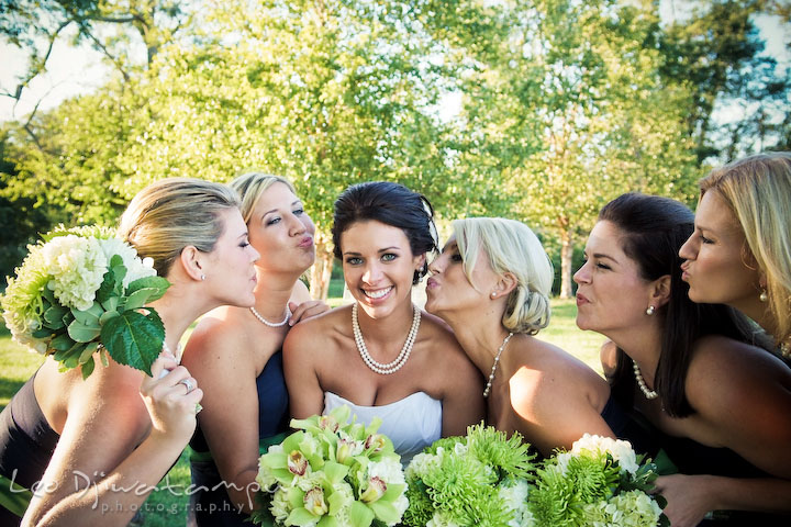 Maid of honor and bridesmaids showing their love to the bride. Annapolis Kent Island Maryland Wedding Photography with live dance band at reception