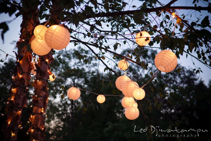 Round lanterns for decorations. Annapolis Kent Island Maryland Wedding Photography with live dance band at reception