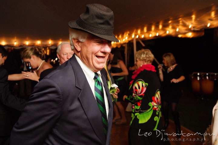 Father of the groom dancing. Annapolis Kent Island Maryland Wedding Photography with live dance band at reception