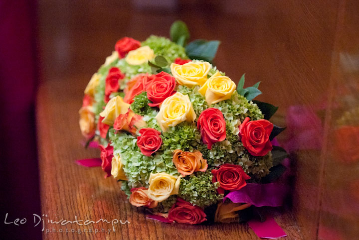 Bridesmaids and maid of honor's flower bouquet. The Grand Marquis, Old Bridge, New Jersey wedding photos by wedding photographers of Leo Dj Photography. 