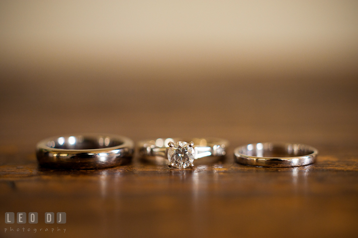 Detail shot of Bride and Groom's wedding band and engagement ring. Ostertag Vistas wedding ceremony photos at Myersville, Maryland by photographers of Leo Dj Photography. http://leodjphoto.com