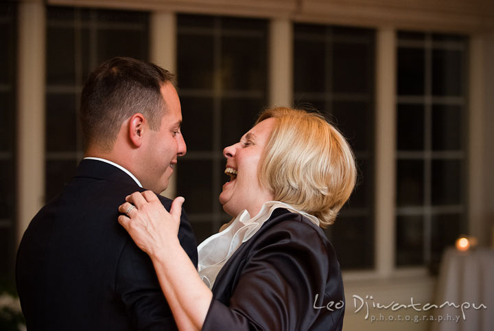 Mother of Groom and son dance. Mariott Aspen Wye River Conference Center Wedding photos at Queenstown Eastern Shore Maryland, by photographers of Leo Dj Photography.