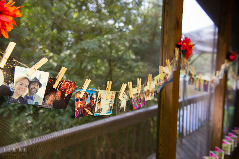 At home backyard wedding Bride and Groom photo display decoration photo by Leo Dj Photography