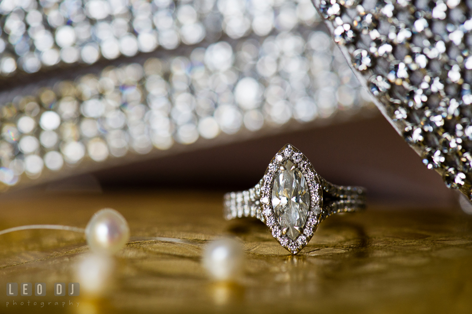 Beautiful marquise cut diamond engagement ring. Falls Church Virginia 2941 Restaurant wedding ceremony and reception photo, by wedding photographers of Leo Dj Photography. http://leodjphoto.com