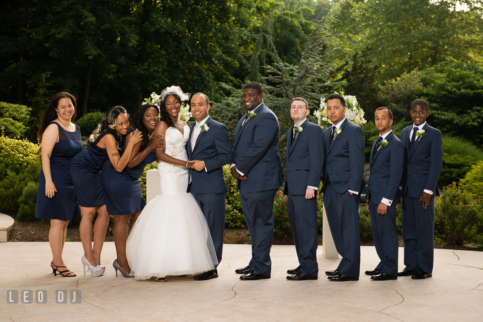 Bride and Groom with the wedding party. Falls Church Virginia 2941 Restaurant wedding ceremony and reception photo, by wedding photographers of Leo Dj Photography. http://leodjphoto.com