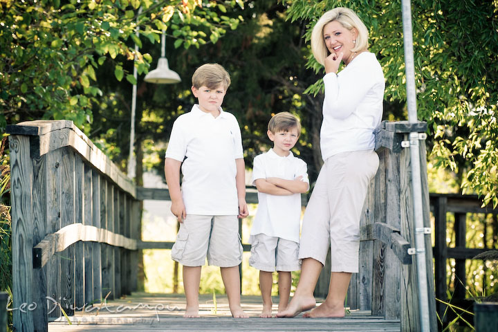 Mother and her two kids, sons. Kent Island, Annapolis, MD Fun Candid Family Lifestyle Photographer, Leo Dj Photography